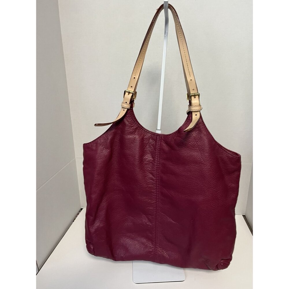 Michael Kors Burgundy Leather Tote Bag With Logo Charm & Adjustable Straps - Picture 6 of 6